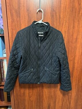 Dollhouse Black Quilted Puffer Jacket with Stand Collar